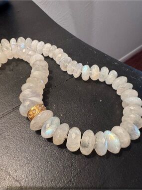 Coomi Moonstone Necklace with Gold Accents